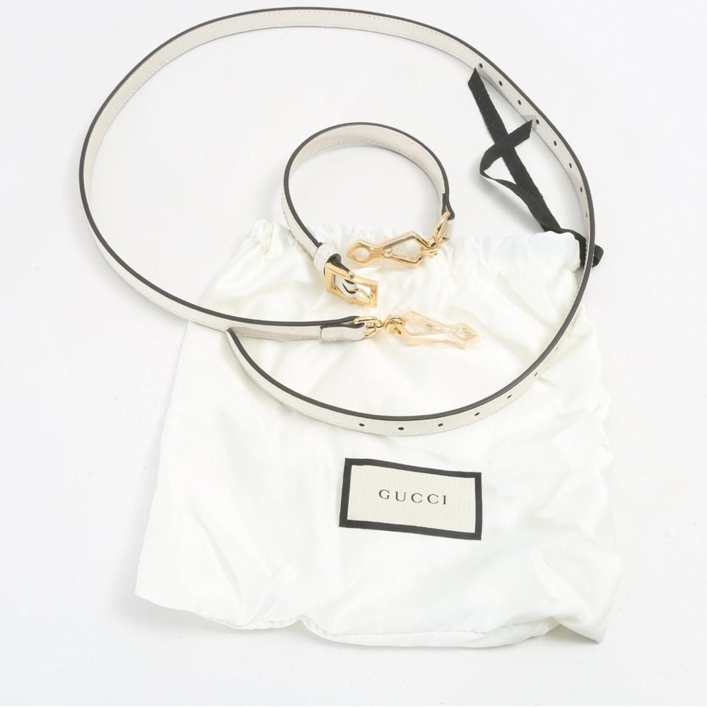 Gucci White and Gold Shoulder straps